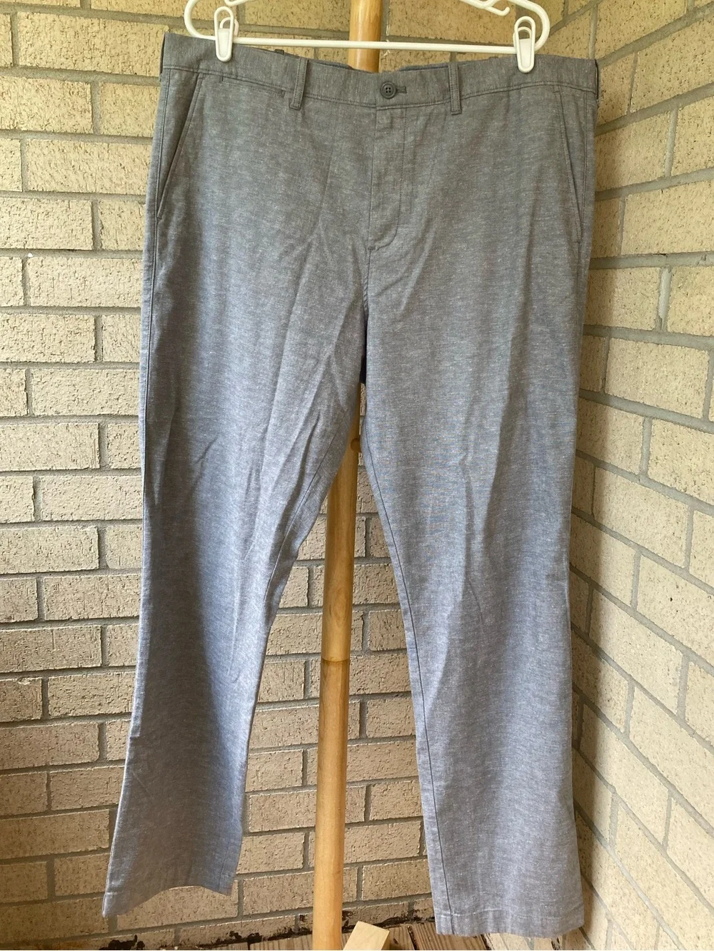 J Crew Stretch 770 Straight Cotton Linen Pants Gray Trousers Size 38 32